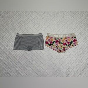 Lot of 2 Boyshort Panties - Victoria's Secret PINK & Paris Blues